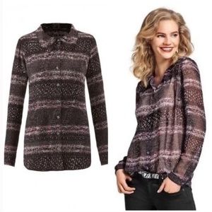 Cabi 3249 Paris Sheer Long Sleeve Blouse top boho